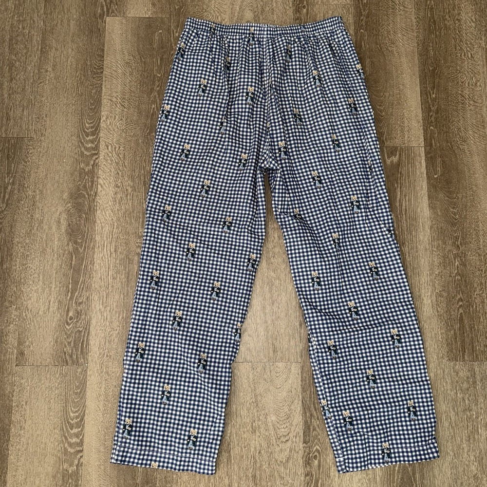 Polo Ralph Lauren Woven Cotton Sleep Pants Gingham Bears Men's L Pajamas - Picture 3 of 6
